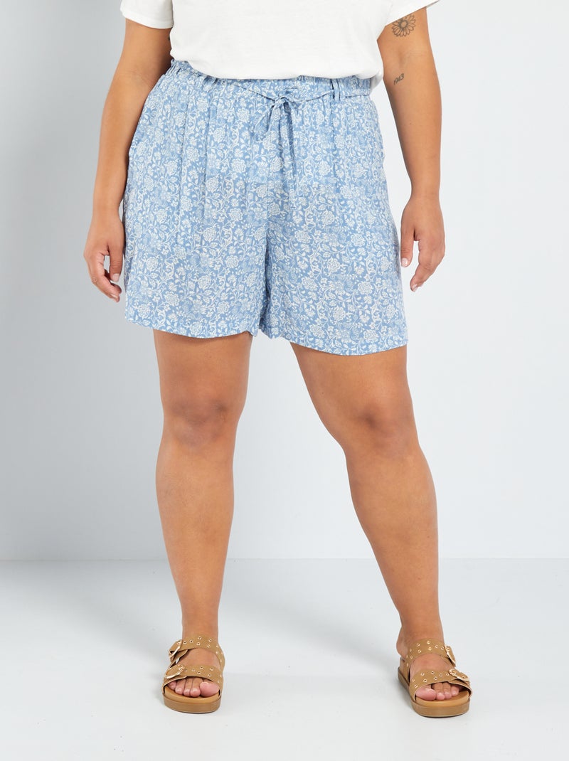 Short fluide imprimé Bleu - Kiabi