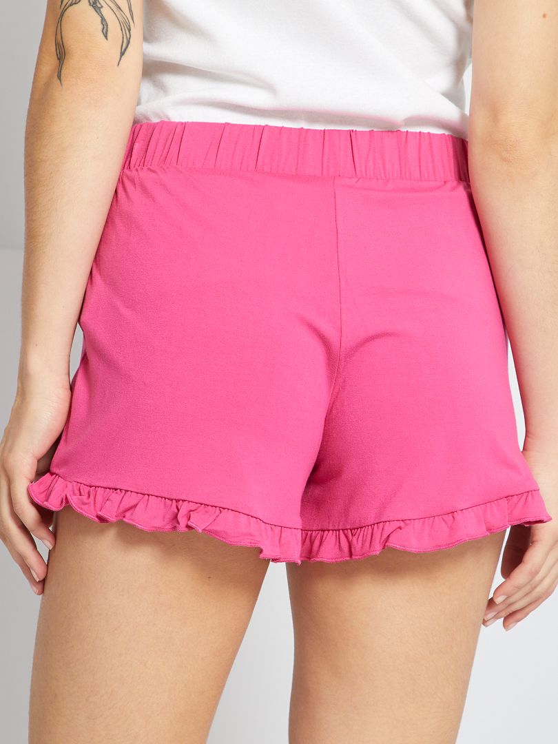 Short Fluide à Motifs Floraux New Look - Taille 10 - Beige - Coton - Occasion Très Bon État