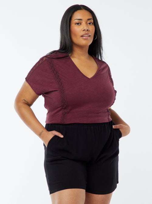 Short fluide uni avec 2 poches - Kiabi