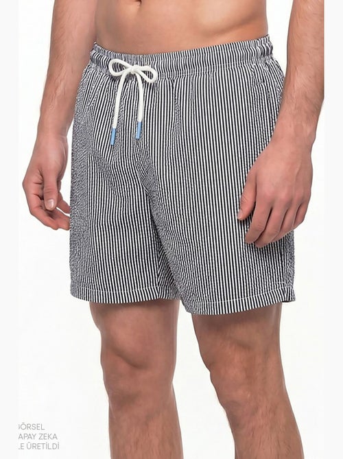 Short homme à rayures tissue penti - Kiabi Short homme à rayures tissue penti - Kiabi