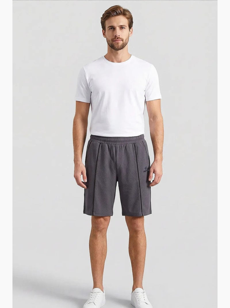 Short homme à taille mi-haute et jambe large tommy Gris Noir - Kiabi