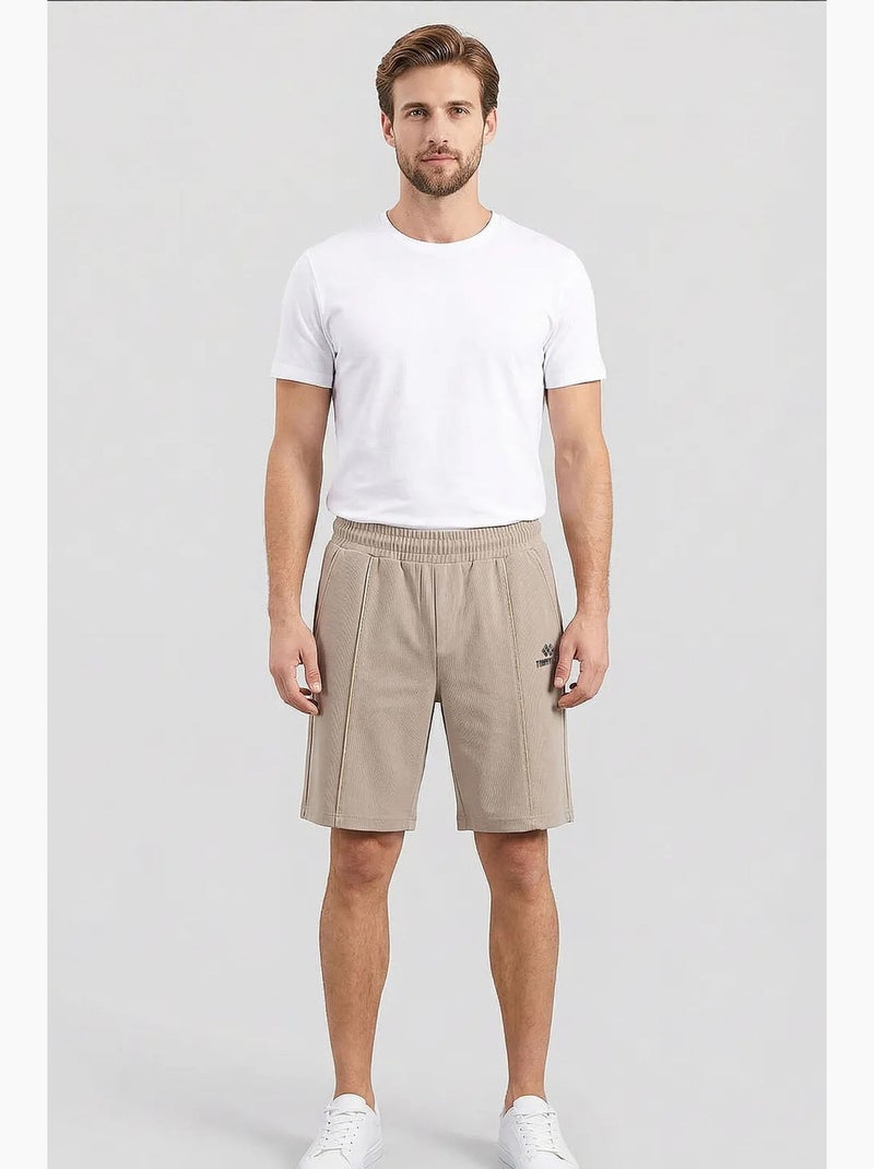 Short homme à taille mi-haute et jambe large tommy Sable - Kiabi