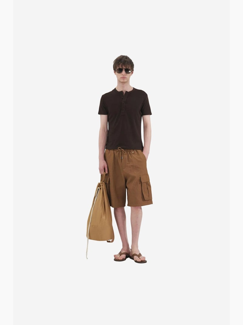 Short homme en coton et polyamide giesto Camel - Kiabi