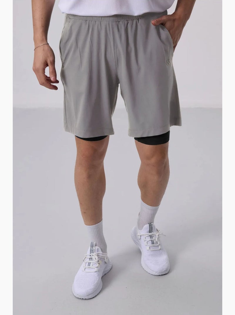 Short homme en jersey coupe droite tommy Gris clair - Kiabi