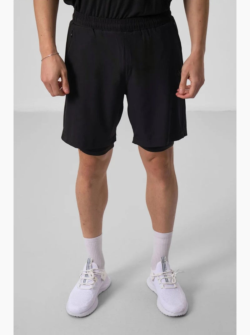 Short homme en jersey coupe droite tommy Noir - Kiabi