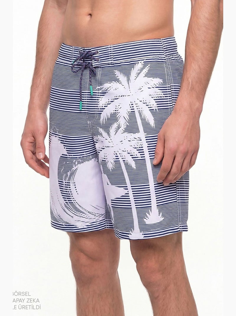 Short homme surf revival à rayures penti Bleu Blanc Gris - Kiabi