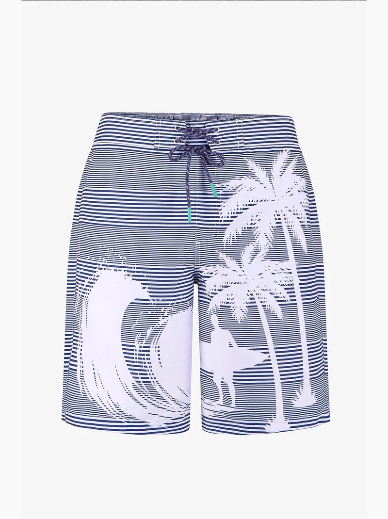 Short homme surf revival à rayures penti Bleu Blanc Gris - Kiabi
