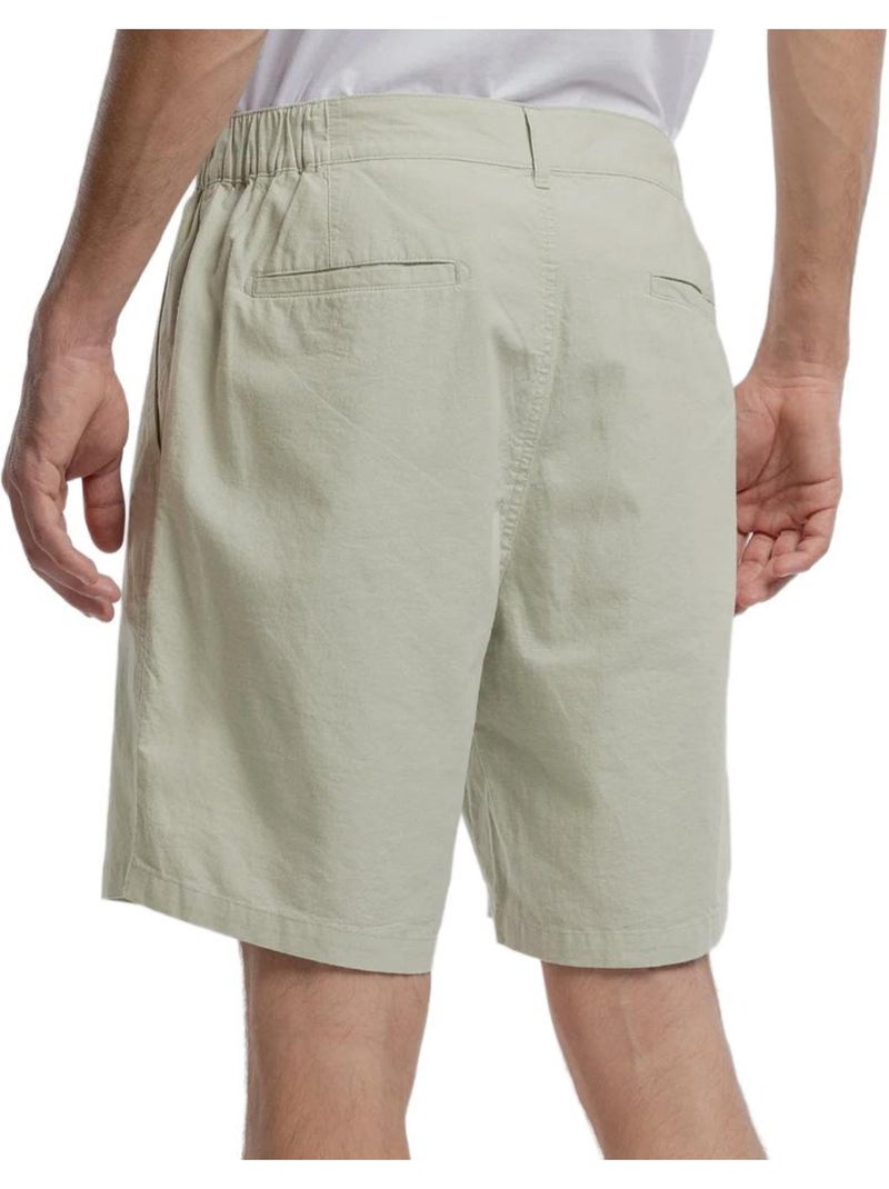 Short Homme Teddy Smith Linen Vert - Kiabi