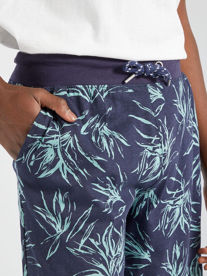 Short imprimé feuillage bleu marine - Kiabi