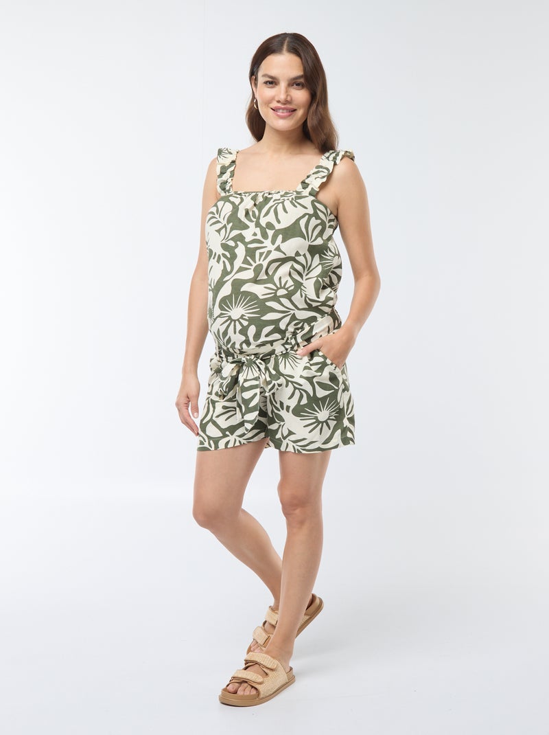 Short imprimé feuillage 'Only maternity' KAKI - Kiabi