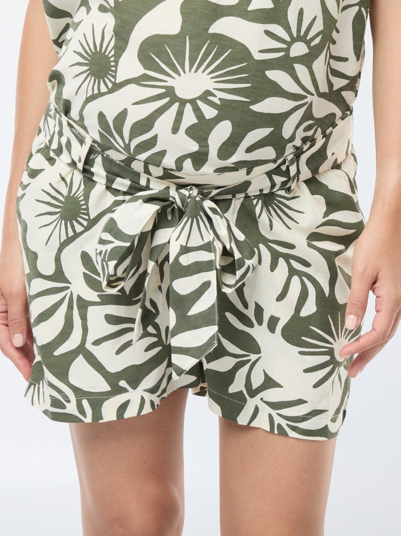 Short imprimé feuillage 'Only maternity' KAKI - Kiabi