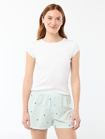 Short élastiqué all-over rayé