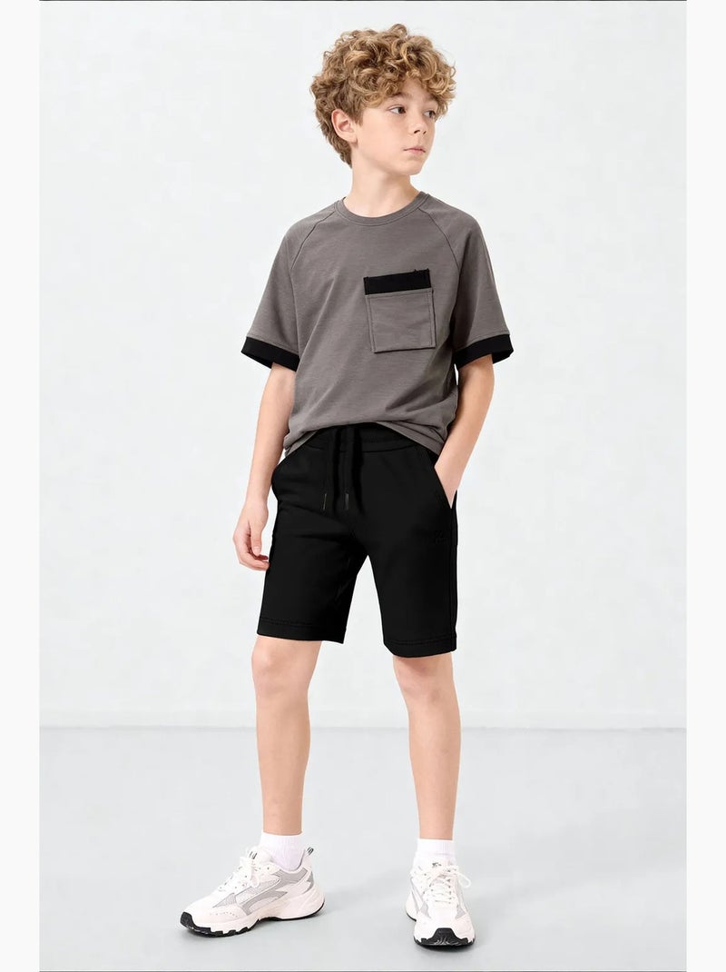 Short jeunesse à taille cordon tommy Noir - Kiabi