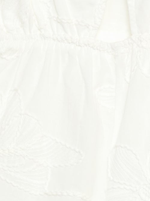 Short jumpsuit met grote geborduurde bloemen - Kiabi