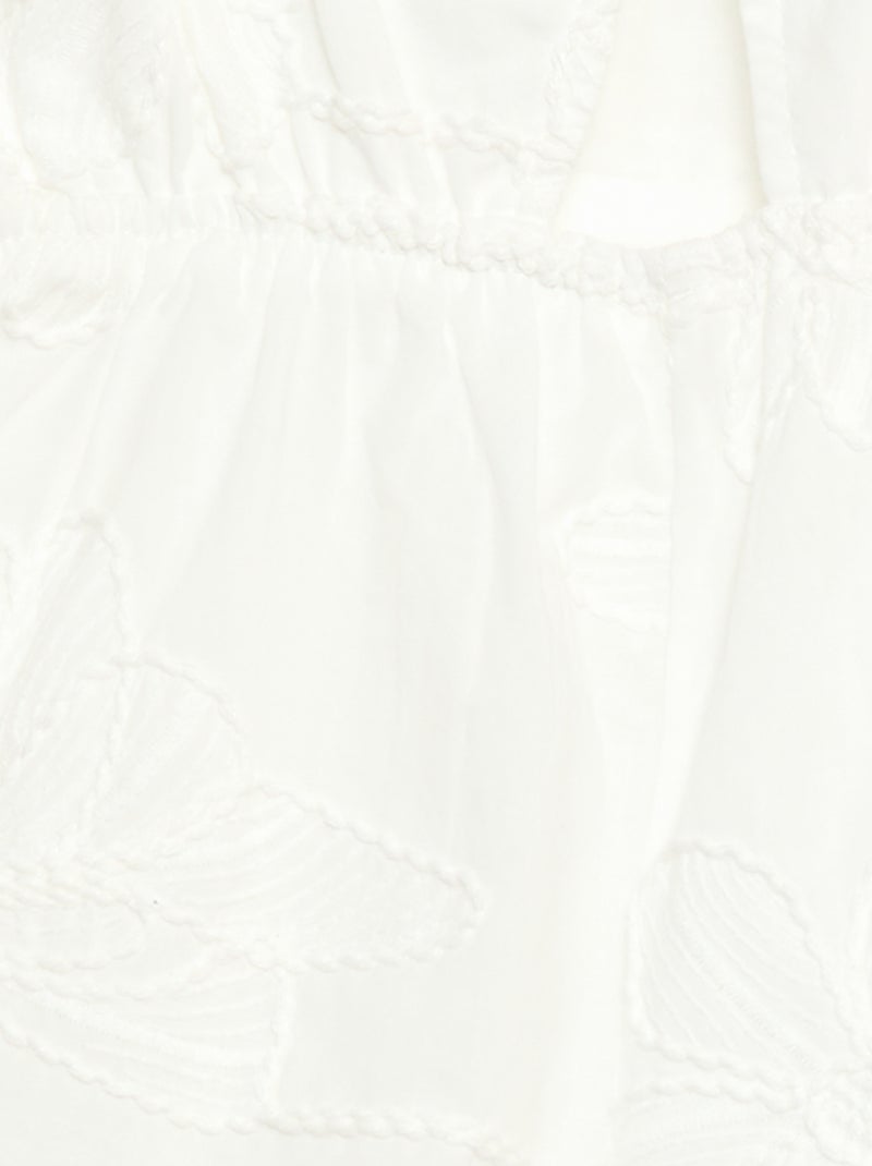 Short jumpsuit met grote geborduurde bloemen Wit - Kiabi