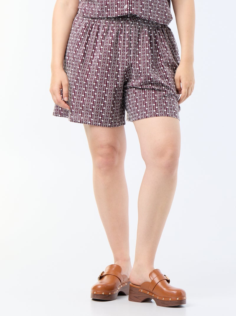 Short large avec imprimés brodés Rose - Kiabi