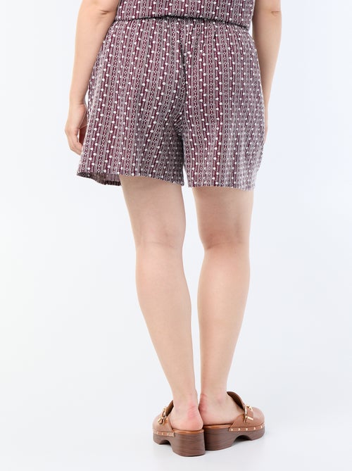 Short large avec imprimés brodés - Kiabi