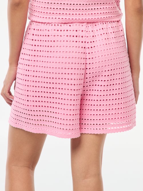 Short large en maille crochet - Kiabi