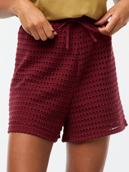 Short large en maille crochet - Kiabi