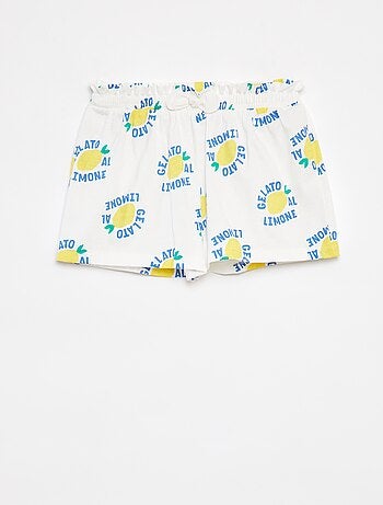 Short léger à motif avec nœud fantaisie