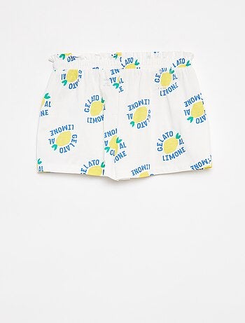 Short léger à motif avec nœud fantaisie