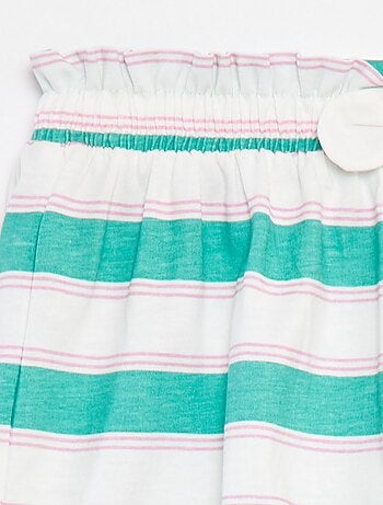 Short léger à motif avec nœud fantaisie