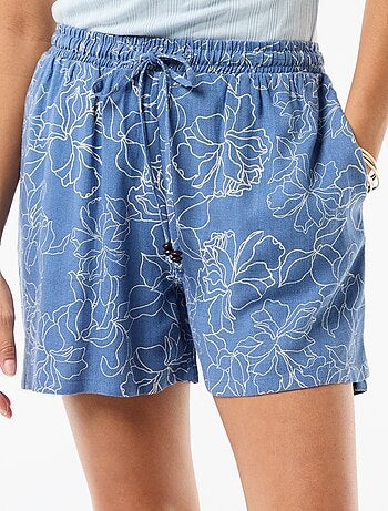 Short léger avec 2 poches en lin mélangé