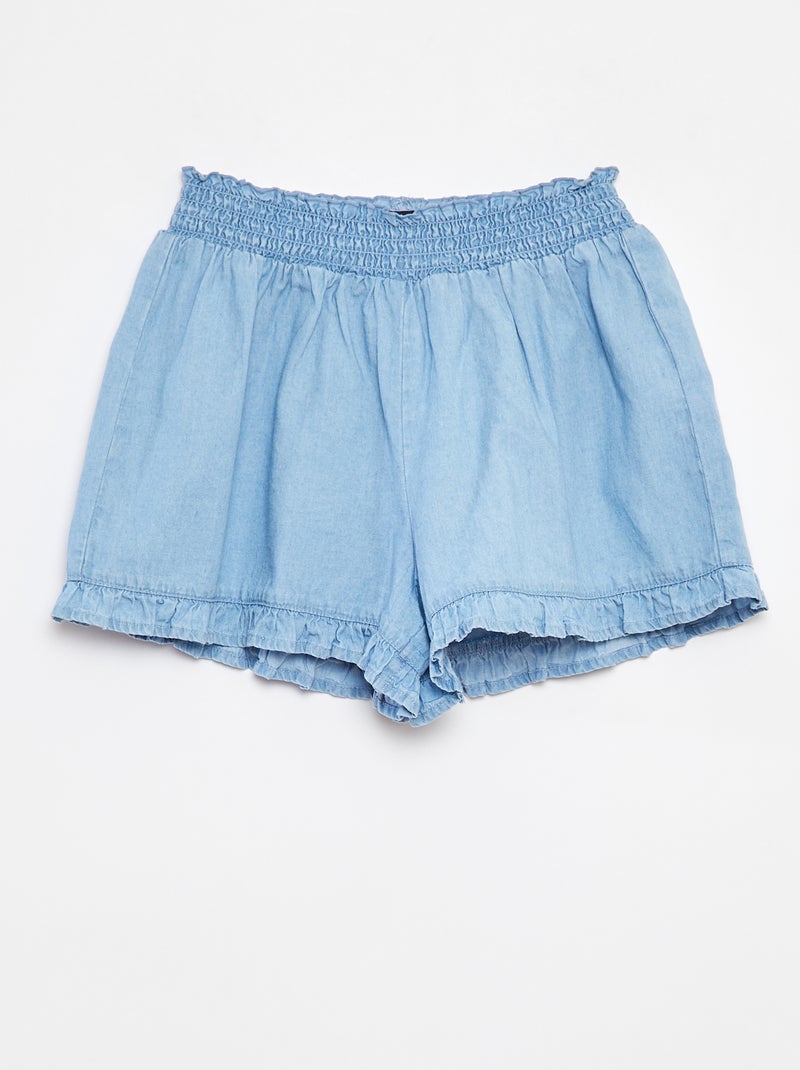 Short léger avec volants BLEU - Kiabi