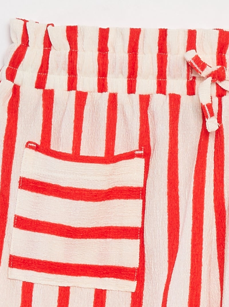 Short léger en maille gaufrée ROUGE - Kiabi