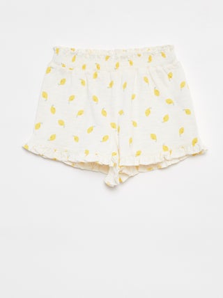 Short léger volanté avec imprimé