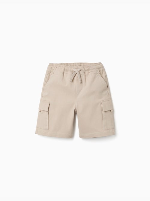 Short long cargo en sergé avec cordon de serrage - Kiabi
