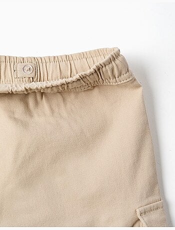 Short long cargo en sergé avec cordon de serrage