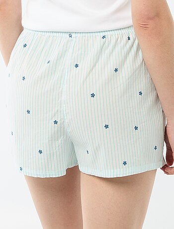 Elastische short met all-over strepen