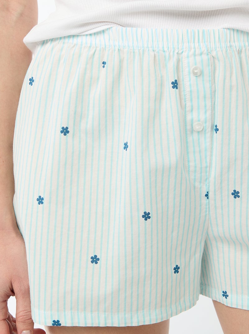 Short met all-over bloemenprint Blauw - Kiabi