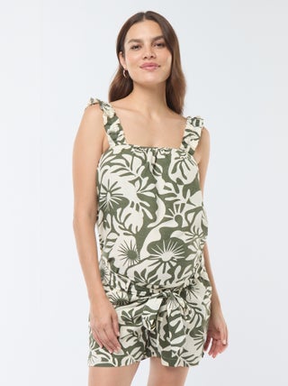 Short met bladprint 'Only Maternity'