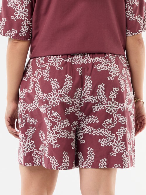 Short met bloemenborduursels - Kiabi