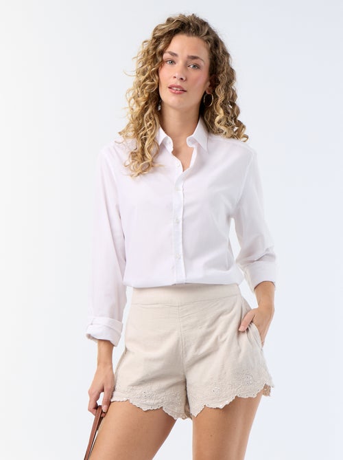 Short met borduursels en spiegelpailletten - Kiabi
