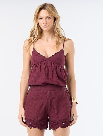 Short met borduursels en spiegelpailletten