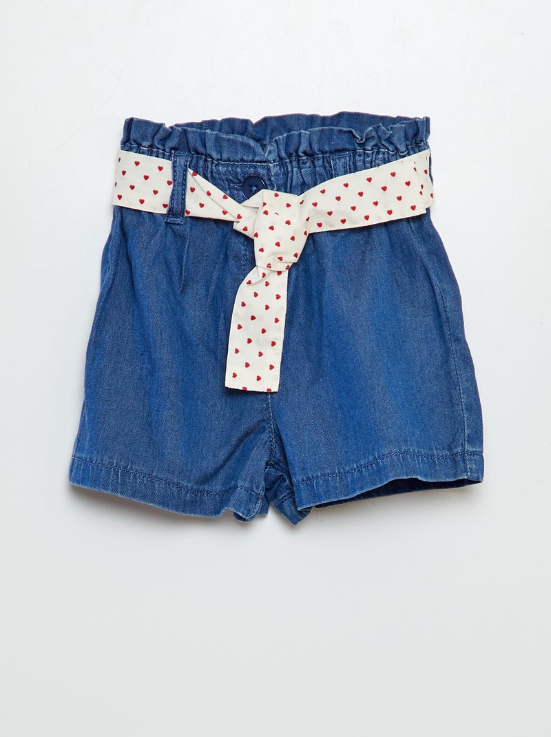 Short met ceintuur BLAUW - Kiabi