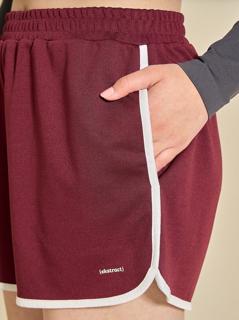 Short met contrasterende boorden - (ekstract) Bordeaux - Kiabi