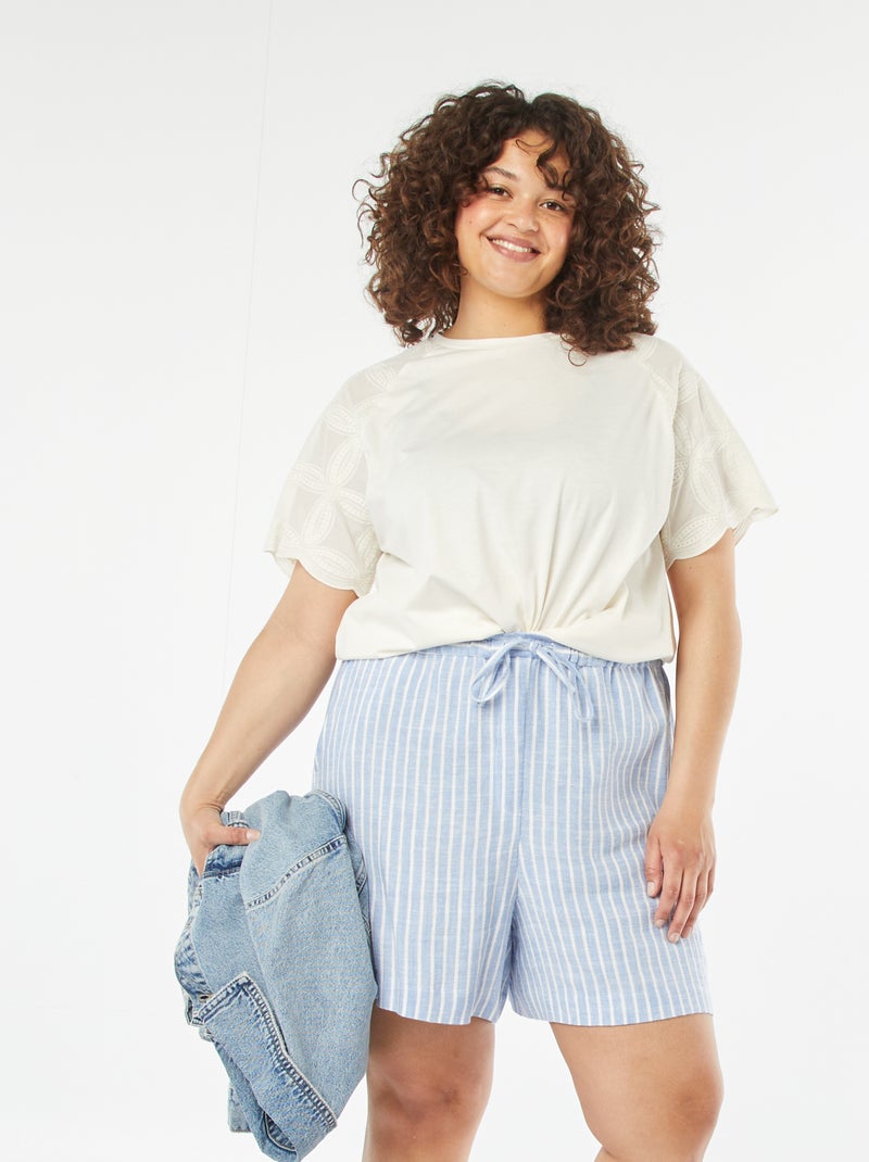 Short met elastische taille Blauw - Kiabi