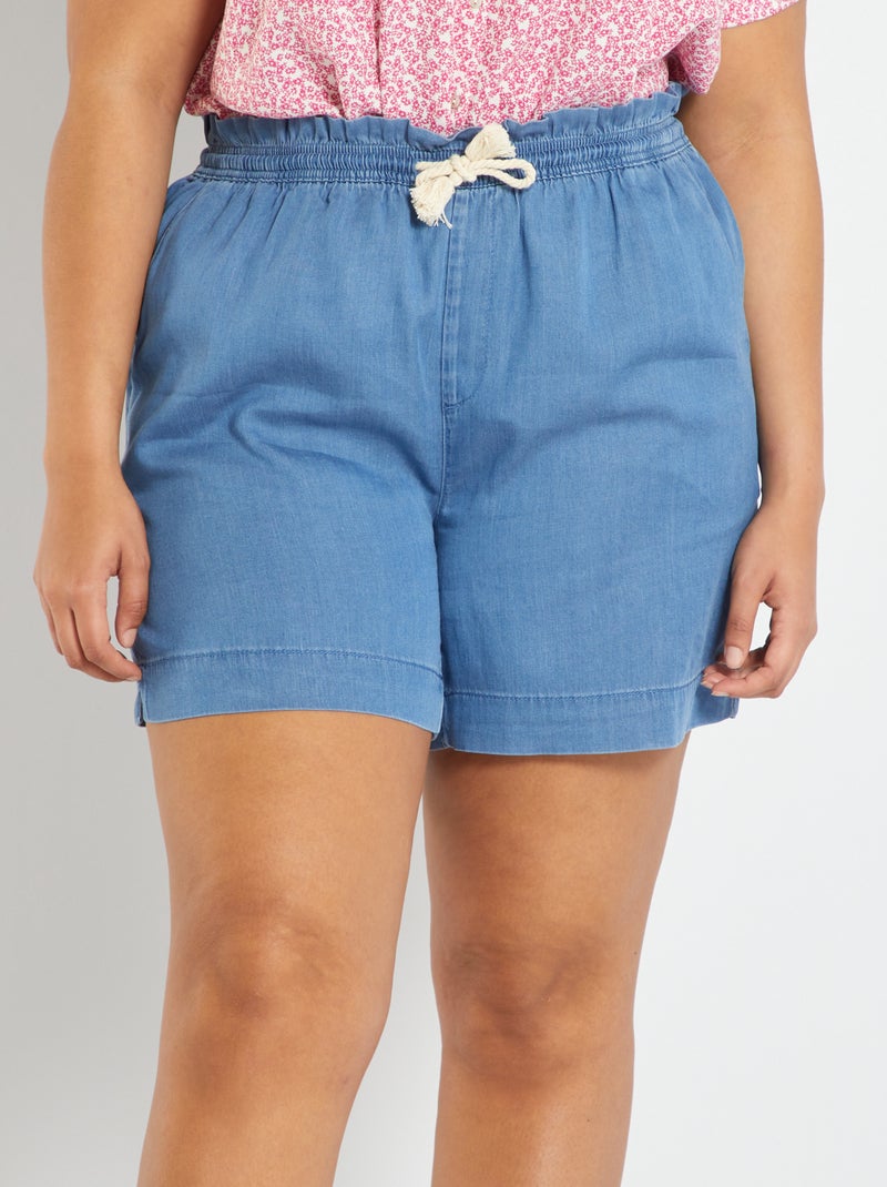 Short met elastische taille BLAUW - Kiabi