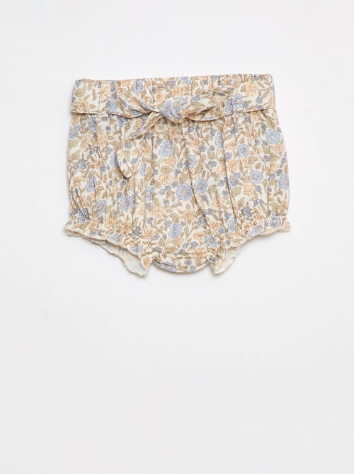 Short met elastische tailleband en strikceintuur - Kiabi