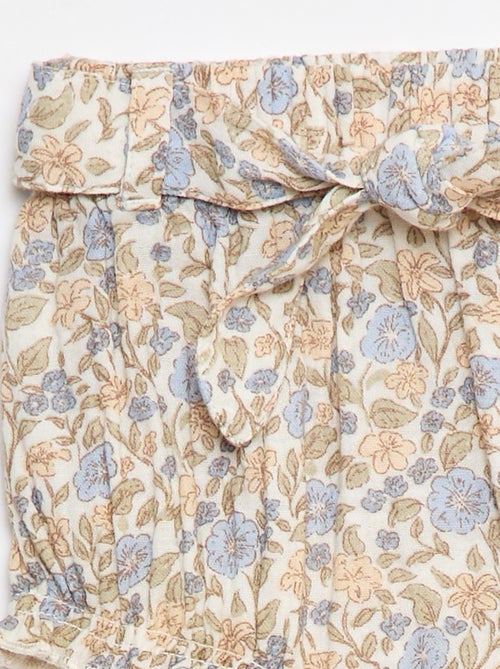 Short met elastische tailleband en strikceintuur - Kiabi