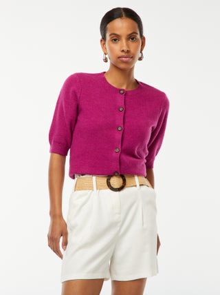 Short met hoge taille en ceintuur