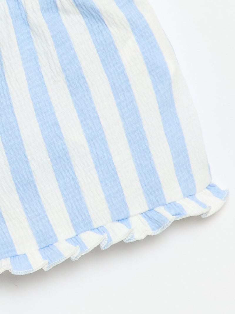 Short met motief en ruches aan de pijpen Blauw - Kiabi