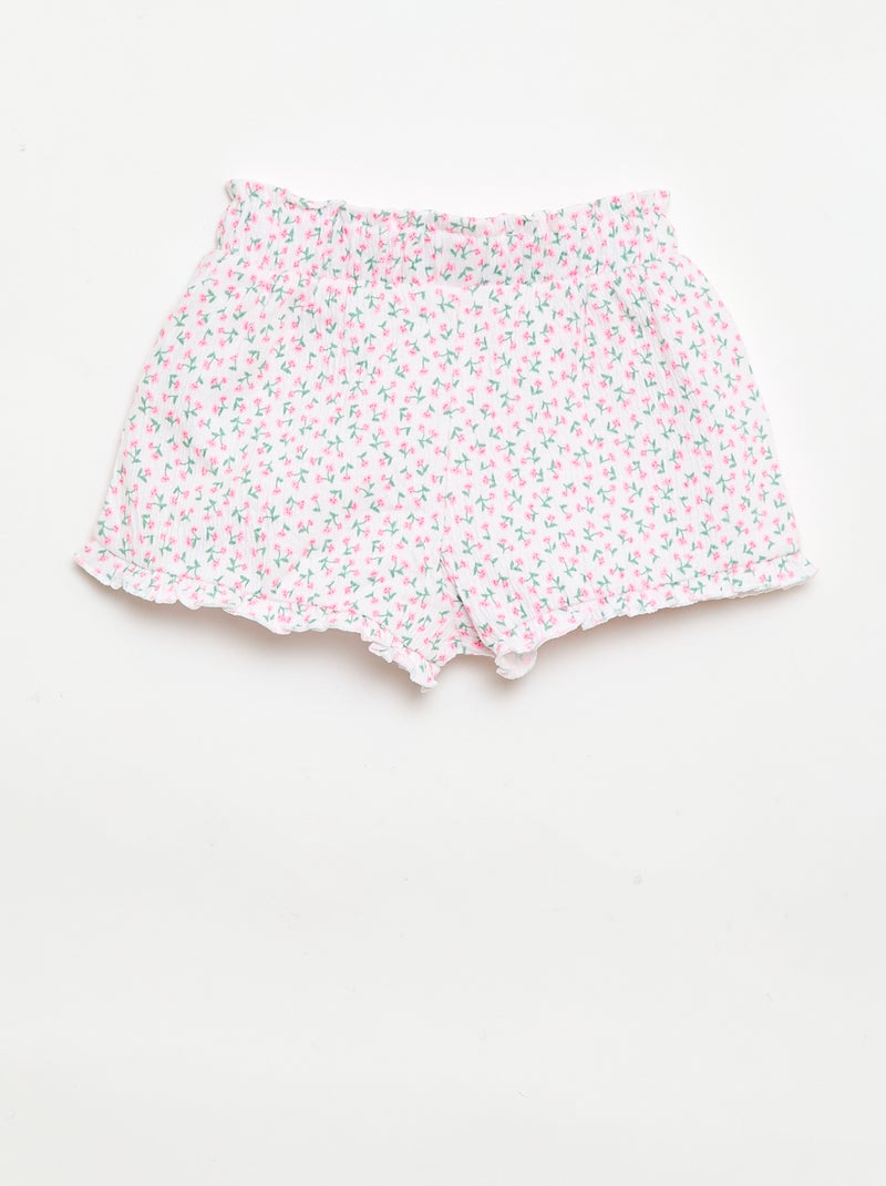 Short met motief en ruches aan de pijpen Rose - Kiabi