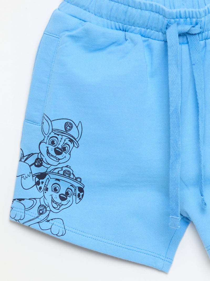 Short met 'Pat patrouille' print van effen french terry katoen Blauw - Kiabi