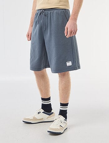Short met patch van effen katoen
