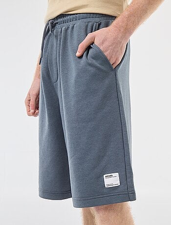 Short met patch van effen katoen